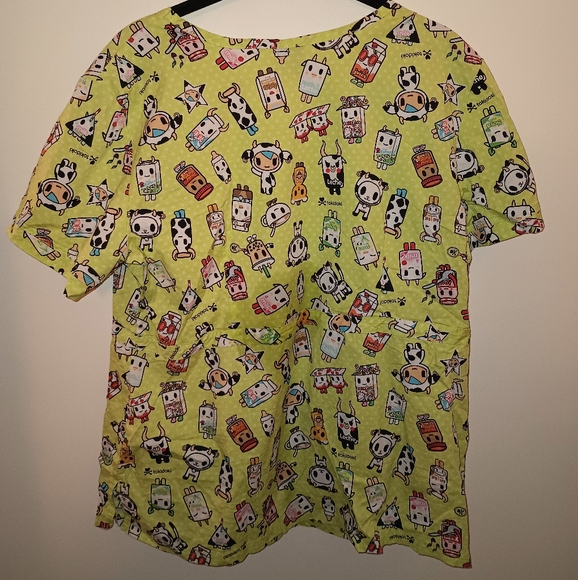 KOI Tokidoki (L) scrub top anime creature print (SEE DESCRIPTION) - Picture 2 of 4